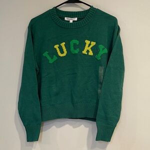 Grayson Threads Green 'LUCKY' Crew Neck Sweater